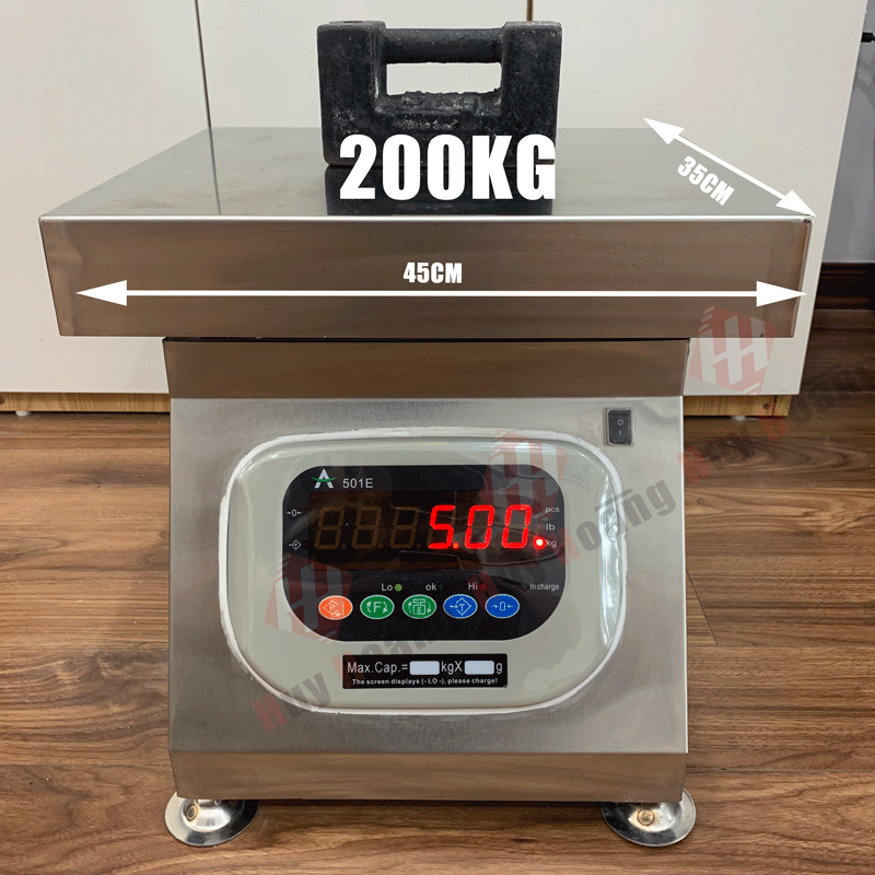 Cân Điện Tử 200kg 501E Bọc Inox Toàn Bộ